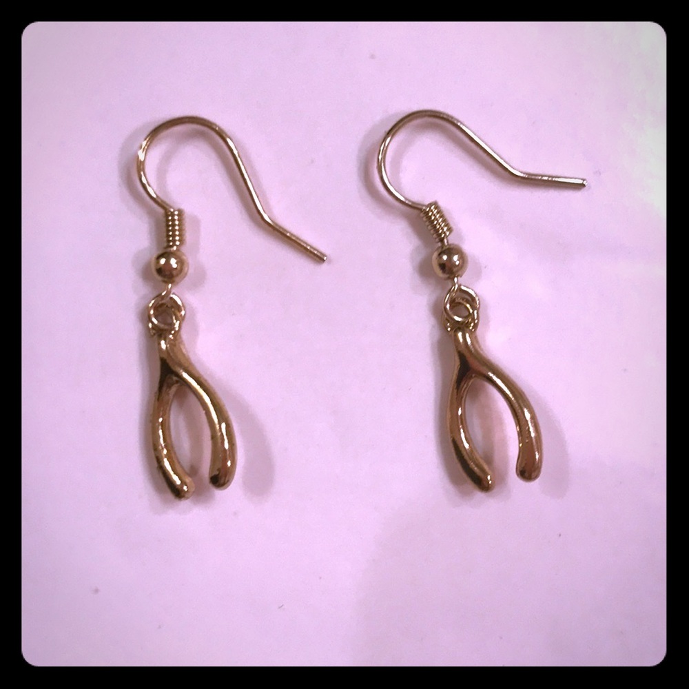 Small Golden Horseshoe hanging earrings